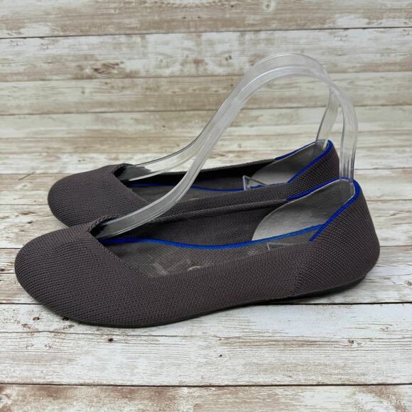 Rothy's Gray Knit Round Toe Slip On Ballet Flats Women's Size 7.5 - Picture 3 of 7
